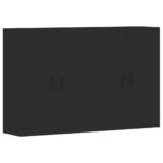 vidaXL Nástenné skrinky 2 ks čierne kompozitné drevo – Obrázok 2