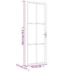 vidaXL Vnútorné dvere 76x201,5 cm čierne matné sklo a hliník – Obrázok 6