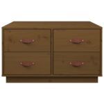 vidaXL Konferenčný stolík medovo-hnedý 80x80x45 cm borovicový masív – Obrázok 6