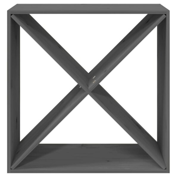 VidaXL Skrinka na víno sivá 62x25x62 cm masívna borovica – Obrázok 5