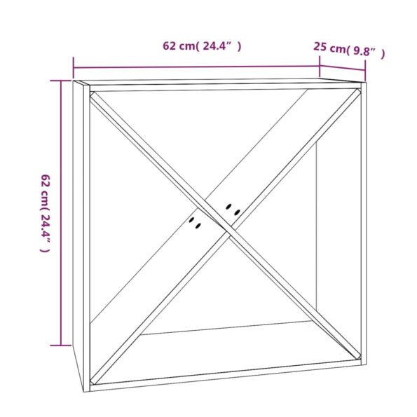 VidaXL Skrinka na víno sivá 62x25x62 cm masívna borovica – Obrázok 8