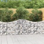 vidaXL Oblúkové gabionové koše 8 ks 200x30x80/100cm pozinkované železo