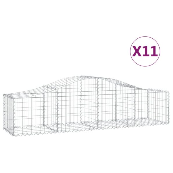 vidaXL Oblúkový gabionový kôš 11 ks 200x50x40/60 cm pozinkované železo – Obrázok 2