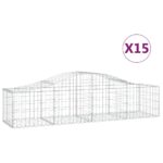 vidaXL Oblúkový gabionový kôš 15 ks 200x50x40/60 cm pozinkované železo – Obrázok 2