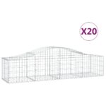 vidaXL Oblúkový gabionový kôš 20 ks 200x50x40/60 cm pozinkované železo – Obrázok 2