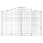 vidaXL Oblúkové gabionové koše 2 ks 200x50x120/140 cm pozink. železo – Obrázok 4