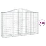 vidaXL Oblúkové gabionové koše 18 ks 200x50x120/140 cm pozink. železo – Obrázok 2