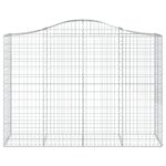 vidaXL Oblúkové gabionové koše 2 ks 200x50x140/160 cm pozink. železo – Obrázok 4