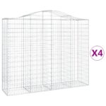vidaXL Oblúkové gabiónové koše 4ks 200x50x160/180cm pozinkované železo – Obrázok 2