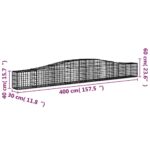 vidaXL Oblúkový gabionový kôš 2 ks 400x30x40/60 cm pozinkované železo – Obrázok 6