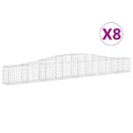 vidaXL Oblúkový gabionový kôš 8 ks 400x30x40/60 cm pozinkované železo – Obrázok 2