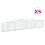 vidaXL Oblúkový gabionový kôš 5 ks 400x30x60/80 cm pozinkované železo – Obrázok 2