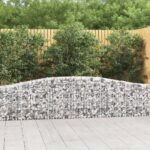 vidaXL Oblúkový gabionový kôš 5 ks 400x30x60/80 cm pozinkované železo