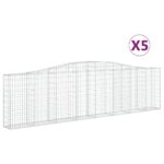vidaXL Oblúkové gabiónové koše 5 ks 400x30x100/120cm pozinkov. železo – Obrázok 2