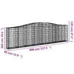 vidaXL Oblúkové gabiónové koše 5 ks 400x30x100/120cm pozinkov. železo – Obrázok 6