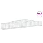 vidaXL Oblúkový gabionový kôš 10 ks 400x50x40/60 cm pozinkované železo – Obrázok 2