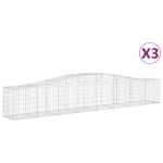 vidaXL Oblúkový gabionový kôš 3 ks 400x50x60/80 cm pozinkované železo – Obrázok 2