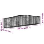 vidaXL Oblúkové gabionové koše 3 ks 400x50x80/100cm pozinkované železo – Obrázok 6