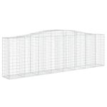 vidaXL Oblúkové gabionové koše 4 ks 400x50x120/140 cm pozink. železo – Obrázok 3