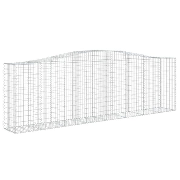 vidaXL Oblúkové gabionové koše 6 ks 400x50x120/140 cm pozink. železo – Obrázok 3