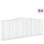 vidaXL Oblúkové gabionové koše 4 ks 400x50x140/160 cm pozink. železo – Obrázok 2