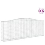vidaXL Oblúkové gabionové koše 6 ks 400x50x140/160 cm pozink. železo – Obrázok 2