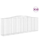 vidaXL Oblúkové gabionové koše 10 ks 400x50x140/160 cm pozink. železo – Obrázok 2