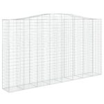 vidaXL Oblúkový gabionový kôš 3 ks 400x50x220/240cm pozinkované železo – Obrázok 3