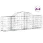 vidaXL Oblúkový gabionový kôš 11 ks 200x30x60/80 cm pozinkované železo – Obrázok 2