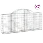 vidaXL Oblúkové gabionové koše 7 ks 200x30x80/100cm pozinkované železo – Obrázok 2