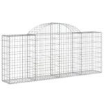 vidaXL Oblúkové gabionové koše 7 ks 200x30x80/100cm pozinkované železo – Obrázok 3