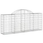vidaXL Oblúkové gabionové koše 9 ks 200x30x80/100cm pozinkované železo – Obrázok 3