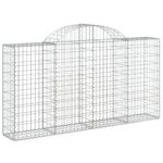 vidaXL Oblúkové gabiónové koše 3ks 200x30x100/120cm pozinkované železo – Obrázok 3