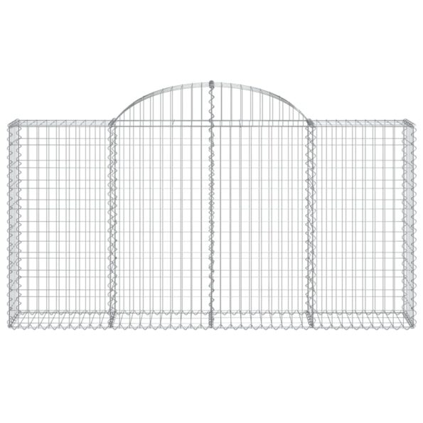 vidaXL Oblúkové gabiónové koše 3ks 200x30x100/120cm pozinkované železo – Obrázok 4