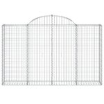 vidaXL Oblúkové gabionové koše 3 ks 200x30x120/140 cm pozink. železo – Obrázok 4