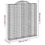 vidaXL Oblúkový gabionový kôš 2 ks 200x30x220/240cm pozinkované železo – Obrázok 6