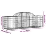 vidaXL Oblúkový gabionový kôš 5 ks 200x50x60/80 cm pozinkované železo – Obrázok 6