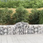 vidaXL Oblúkový gabionový kôš 7 ks 200x50x60/80 cm pozinkované železo