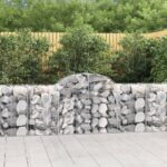 vidaXL Oblúkové gabionové koše 9 ks 200x50x80/100cm pozinkované železo