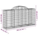 vidaXL Oblúkové gabiónové koše 9ks 200x50x100/120cm pozinkované železo – Obrázok 6