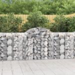 vidaXL Oblúkové gabiónové koše 9ks 200x50x100/120cm pozinkované železo