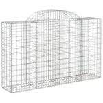 vidaXL Oblúkové gabionové koše 5 ks 200x50x120/140 cm pozink. železo – Obrázok 3
