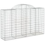 vidaXL Oblúkové gabionové koše 7 ks 200x50x120/140 cm pozink. železo – Obrázok 3