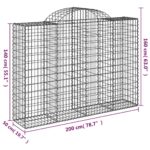 vidaXL Oblúkové gabionové koše 5 ks 200x50x140/160 cm pozink. železo – Obrázok 6