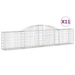 vidaXL Oblúkový gabionový kôš 11 ks 300x30x60/80 cm pozinkované železo – Obrázok 2
