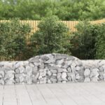 vidaXL Oblúkový gabionový kôš 11 ks 300x30x60/80 cm pozinkované železo