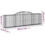 vidaXL Oblúkové gabionové koše 12ks 300x30x80/100cm pozinkované železo – Obrázok 6