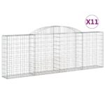 vidaXL Oblúkové gabiónové koše 11 ks 300x30x100/120cm pozinkov. železo – Obrázok 2