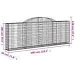 vidaXL Oblúkové gabiónové koše 11 ks 300x30x100/120cm pozinkov. železo – Obrázok 6
