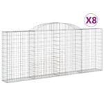 vidaXL Oblúkové gabionové koše 8 ks 300x30x120/140 cm pozink. železo – Obrázok 2